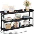 Console Table with Charging Station 55in - Narrow Farmhouse Sofa Table