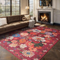 Living Room Rugs 5x8 Area Rug - Machine Washable, Low-Pile Beauty