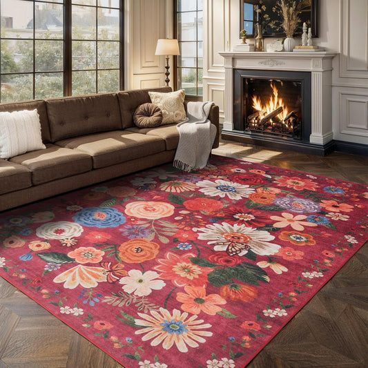 5x8 Ultra-Thin Soft Non-Slip Washable Area Rug for Home