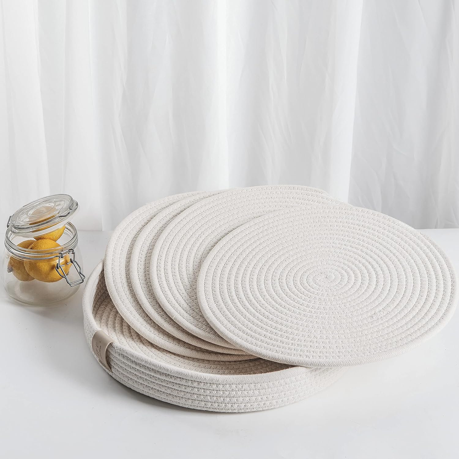 Non-Slip Cotton Rope Placemats Set - Boho Farmhouse Chic