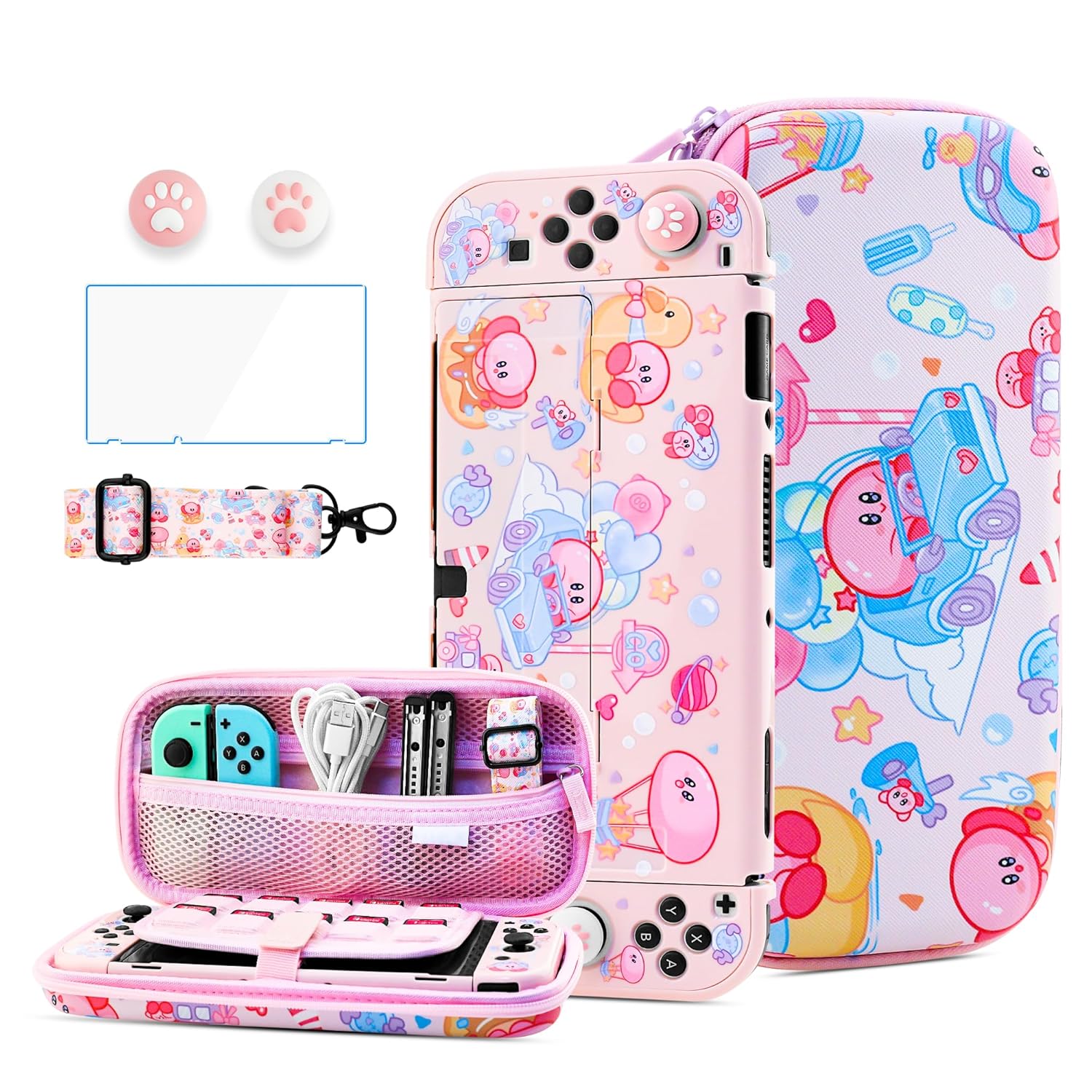Cute Anime Switch OLED Accessories Bundle for Gaming Fun