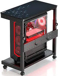 Height Adjustable Computer Tower Stand - Mobile 2-Tier CPU Cart