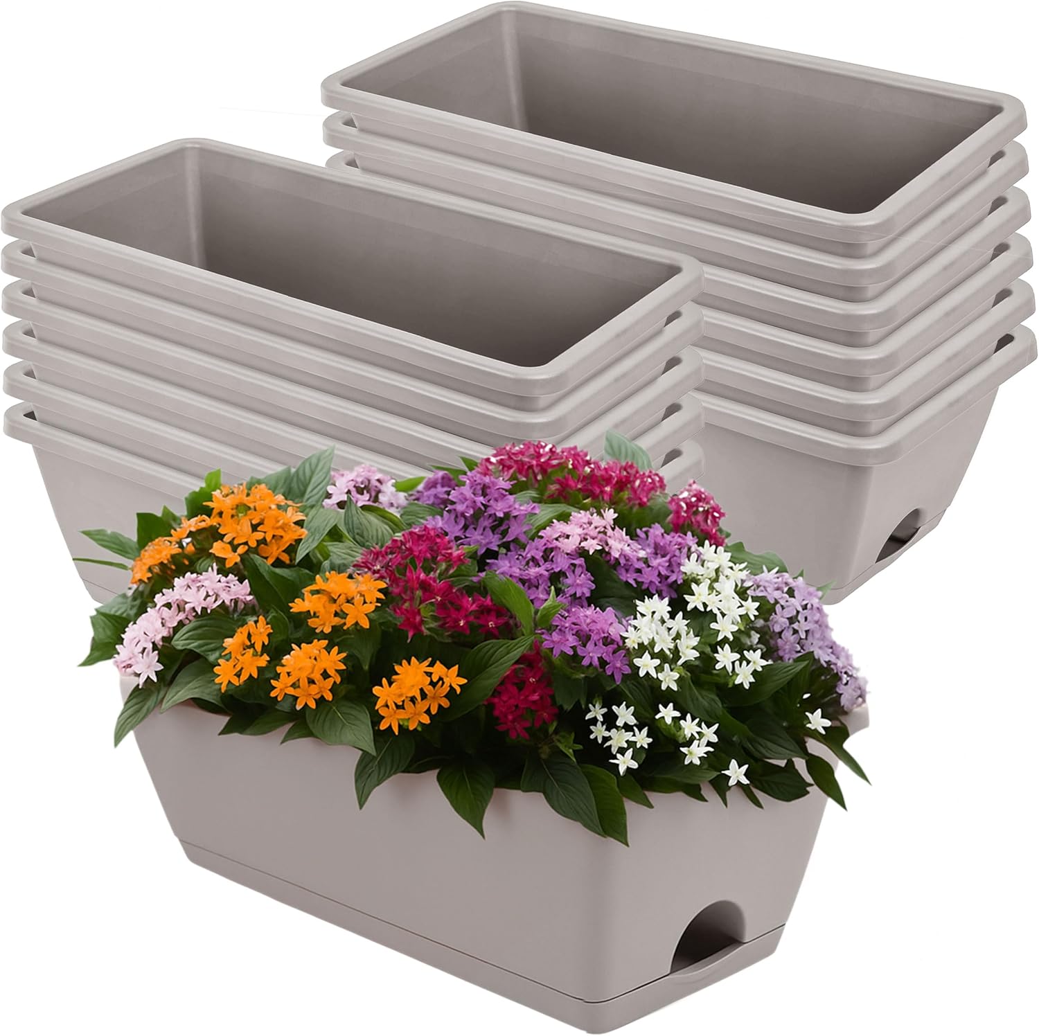 Durable 17 Inch Window Box Planter Set of 12 for Home Decor