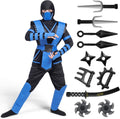 Blue Ninja Costume for Kids - Complete Toddler Boys Dress Up Set