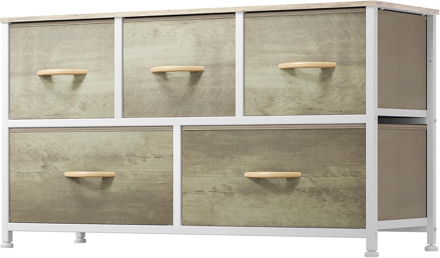 DWVO Wide Chest of Drawers with 5 Drawers for Storage