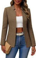 Mina Self 2025 Winter Women's Tweed Plaid Blazer Jacket - Warm Work Do