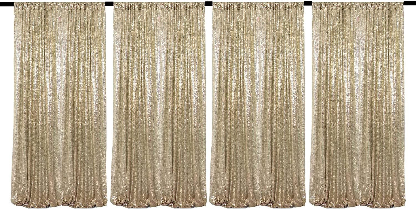 Champagne Sequin Backdrop Curtains for Stunning Party Decor