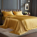 Luxury Soft Gold Satin Sheets Set for Hair and Skin Care
