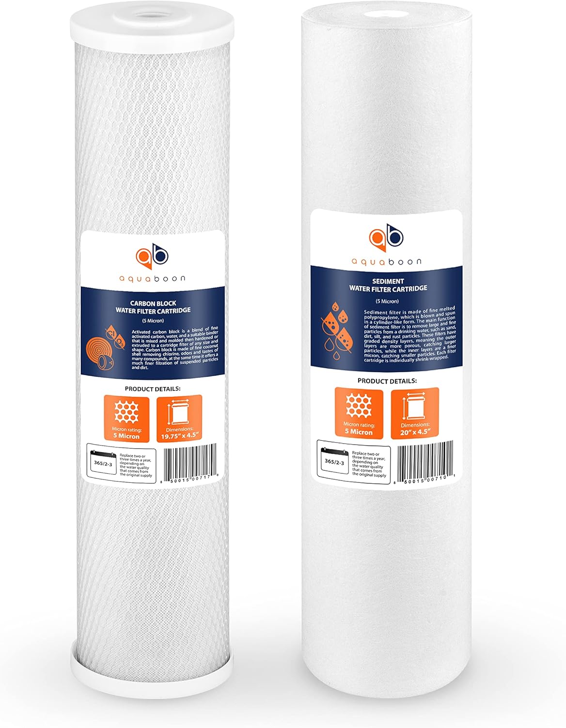 Aquaboon 5 Micron Water Filter Cartridges for Whole House Use