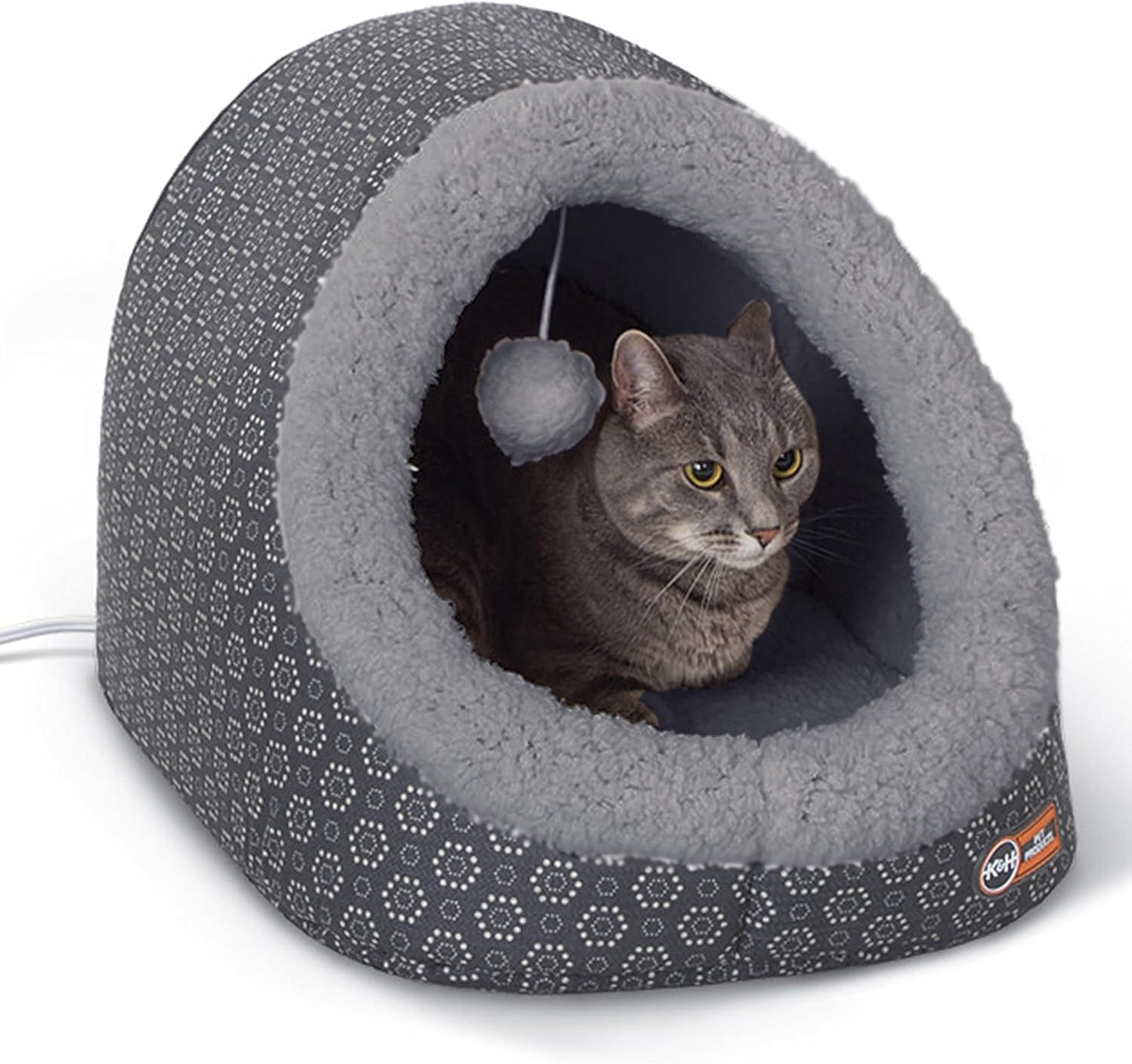 K&H Pet Products Thermo-Pet Cave Heated Cat Bed for Comfort