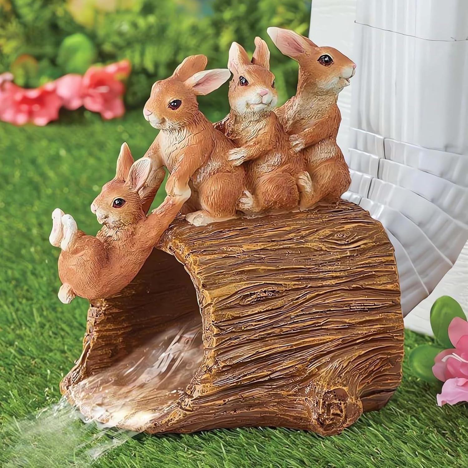 Elenon Rabbit Decorative Gutter Downspout Extension Statue