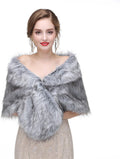 Women's Faux Fur Shawl Wrap Cape for Bridal Wedding Party - Warm