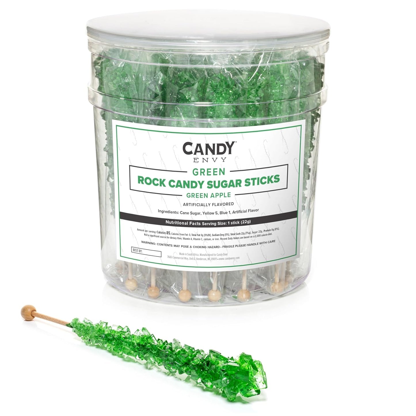 Green Rock Candy Sugar Sticks - Delicious Green Apple Treats