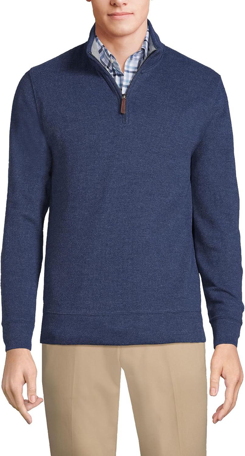 Lands' End Bedford Rib Quarter Zip Sweater for All Seasons