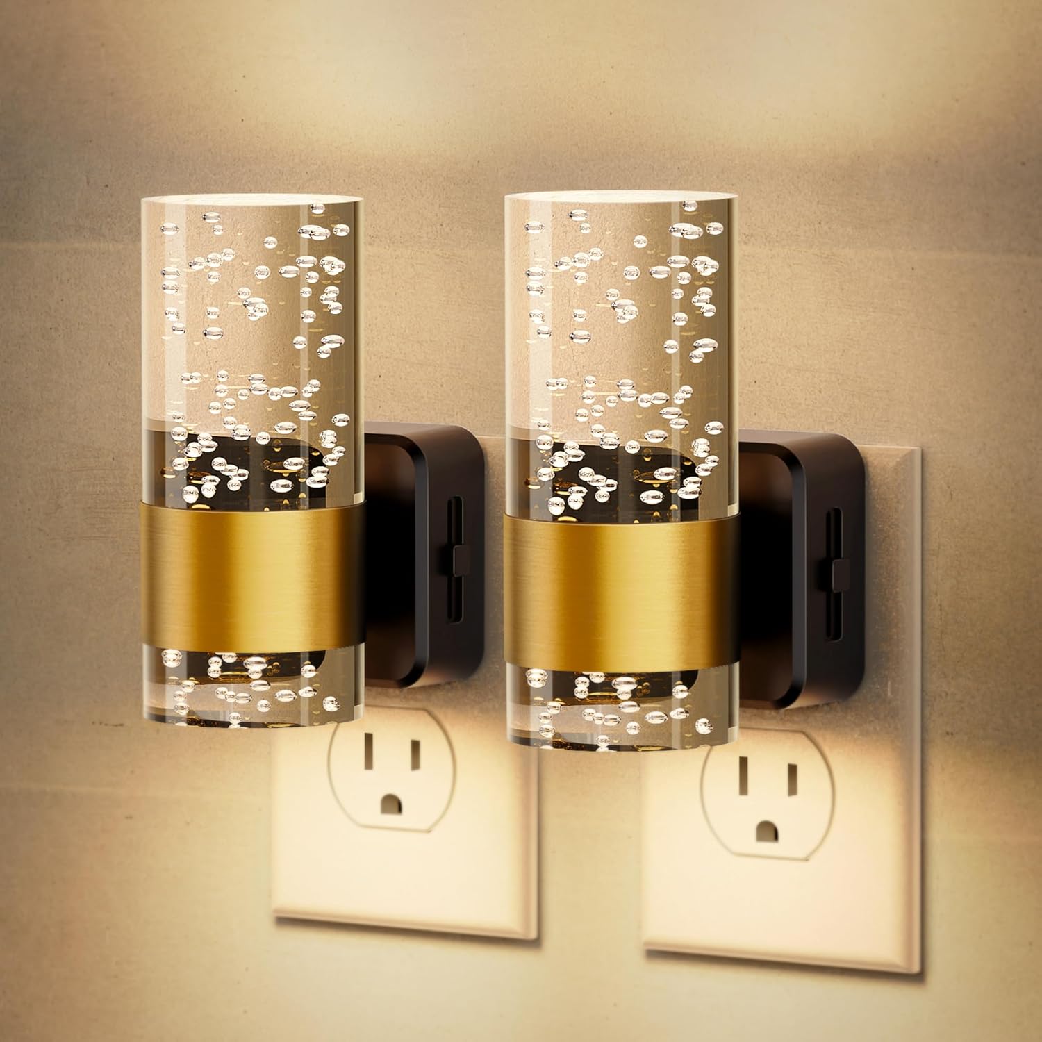 JandCase Night Light 2 Pack with Dimmable Brightness and Sensor