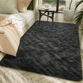 Ultra Soft Indoor Modern Area Rug 6x9 ft Dark Grey - Fluffy Comfort
