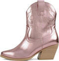 Women Western Bootie Pointe Toe Low Heel - Chic Wide Fit Option