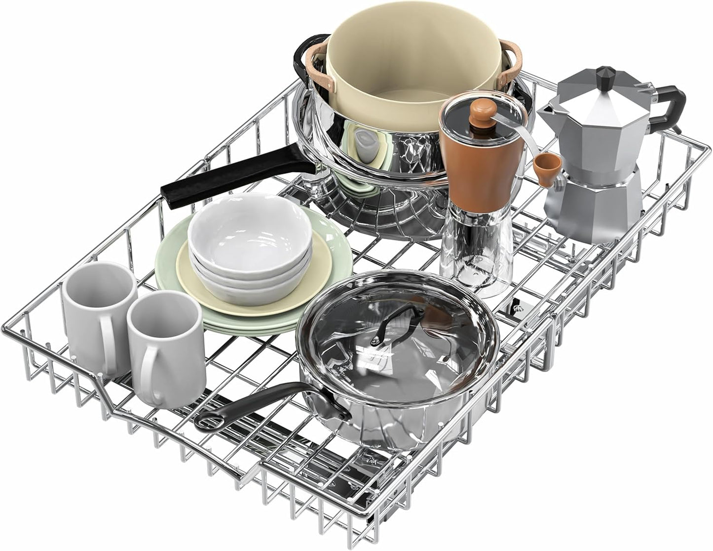 Under Cabinet Pull Out Sliding Shelf Drawer Organizer for Easy Access
