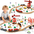 TOY Life Train Set 80pcs with Crane & Locomotive for Kids