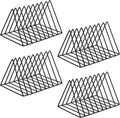 Triangle File Storage Holder Racks 4-Pack - Stable Desktop Organizer