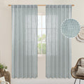 LAMIT 80 in Linen Living Room Curtains - Light Filtering Greyish Blue