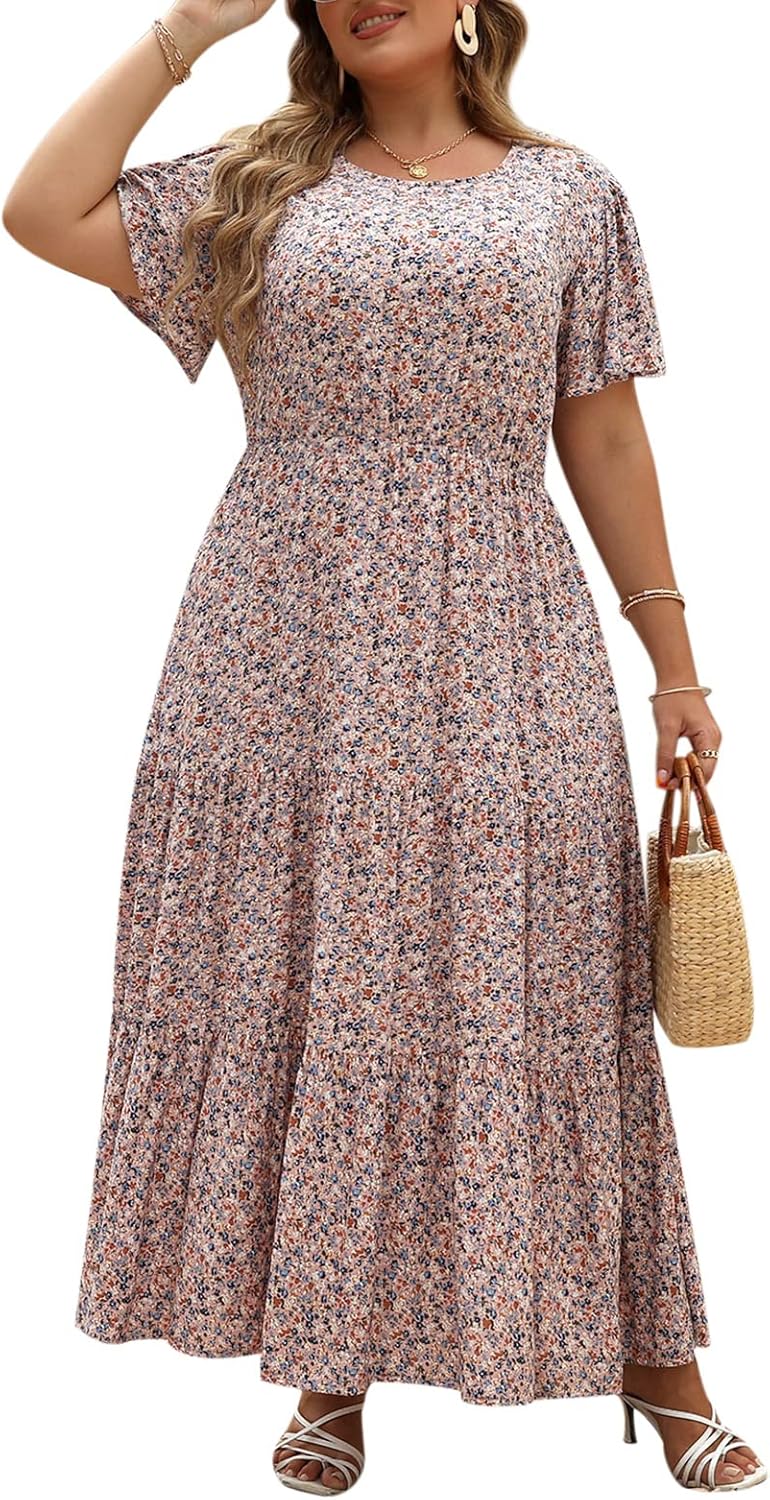 Plus Size Maxi Dresses for Curvy Women with Floral Print