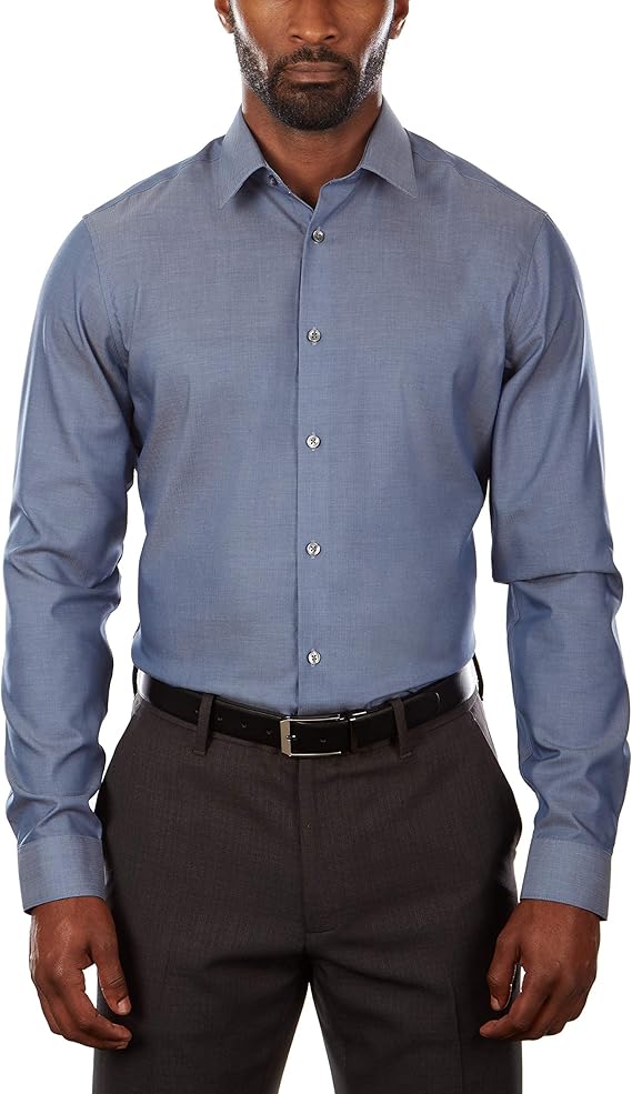 Calvin Klein Men's Dress Shirt Slim Fit Non-iron Herringbone Review