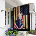 Labrador Retriever House Flag for Patriotic Dog Lovers