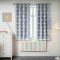 Dusty Blue Curtains 52 x 54 in Set - Double Layer Sheer with Pom Pom