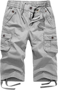 FOURSTEEDS Women's Mid Rise Cotton Capri Cargo Shorts - Summer Hiking