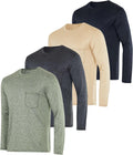 Men's Dry-Fit Long Sleeve 4-Pack Pocket Crew Tee - UPF 50
