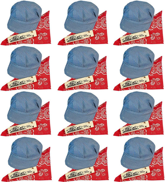 Train Conductor Hat Dress Up Kit for Kids with Whistle & Bandana