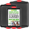 NutriChef 3-Piece Nonstick Oven Baking Pans - Durable Everyday Set