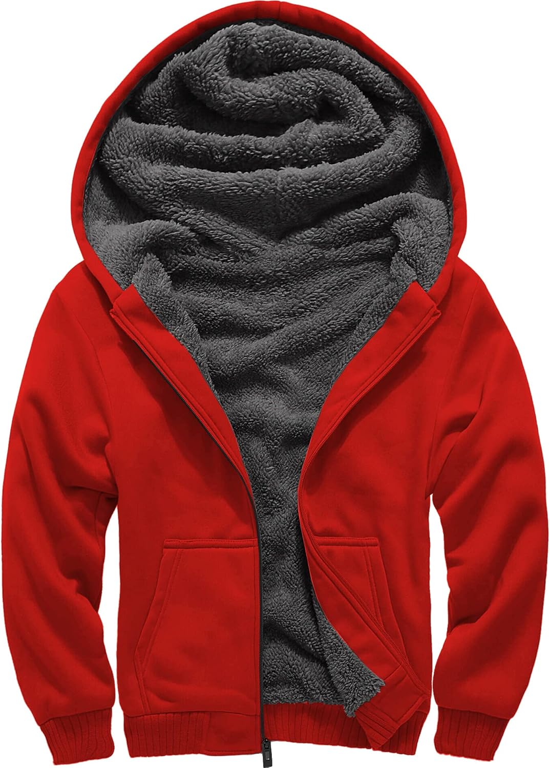 GEEK LIGHTING Boys Sherpa Lined Hoodie Full Zip Jacket for Kids