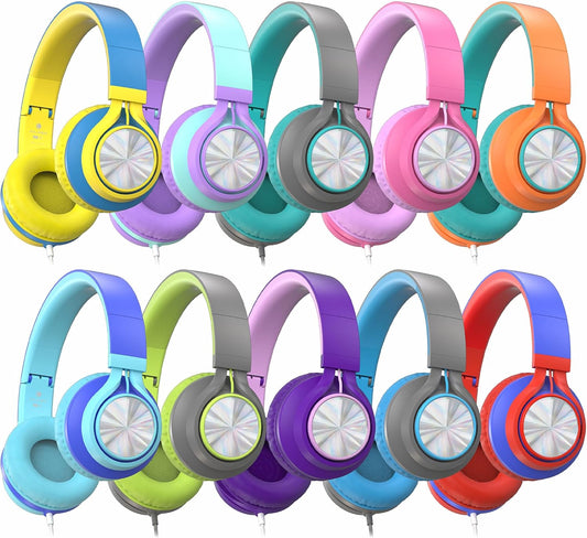 AILIHEN Classroom Headphones Bulk 10 Pack for Kids Learning