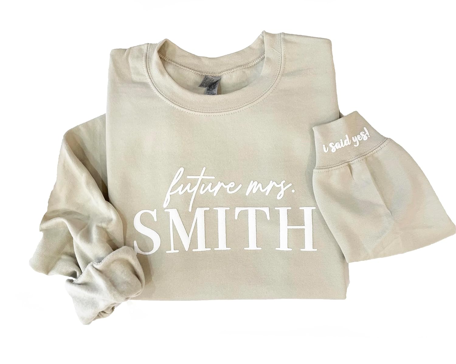 Embossed Mrs Sweatshirt - Custom Wedding Gift