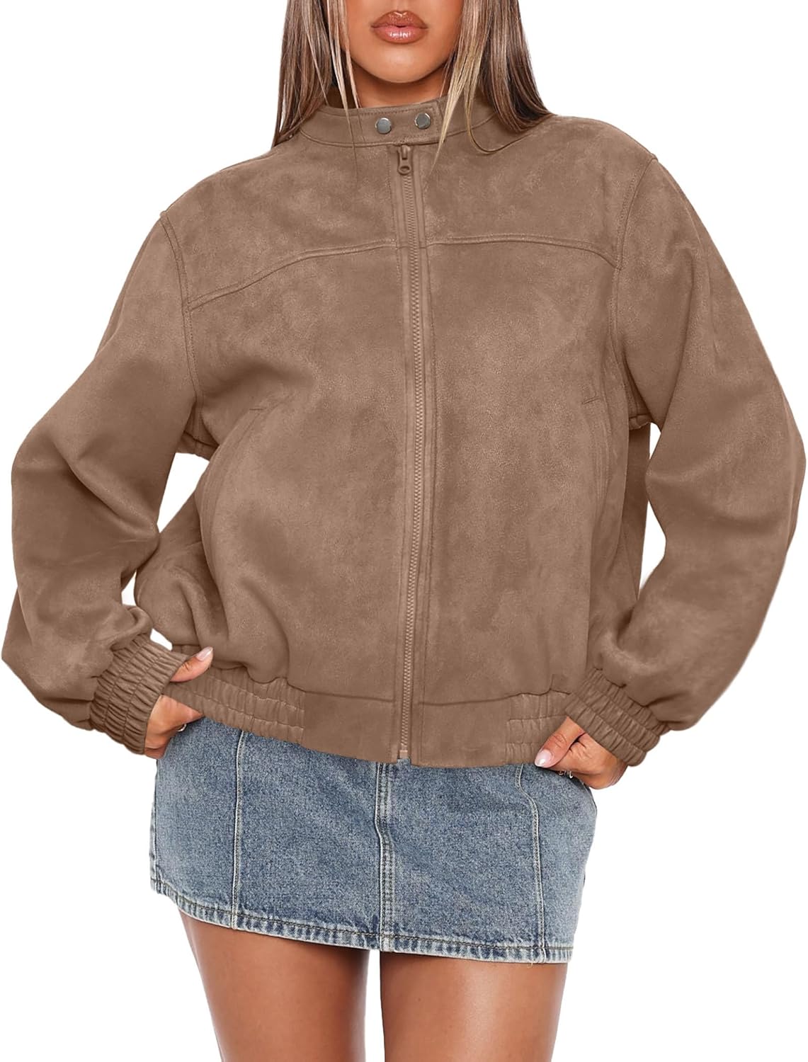 Oversized Faux Leather Jacket for Women - Trendy Fall Fashion