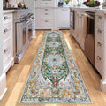 Boho Hallway Runner Rug 2.6ft x 8ft Non Slip Vintage Carpet