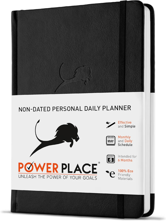 6-Month Undated ADHD Planner | Vegan Leather | Improve Time & Productivity