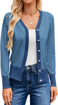 GRACE KARIN Womens Contrast Color Block Cropped Cardigan (Style WY61)