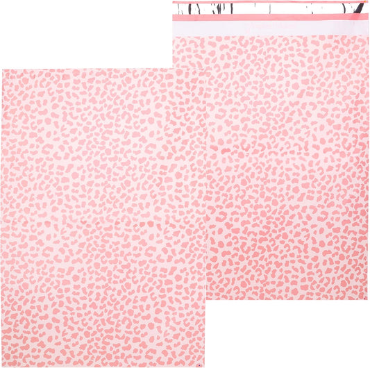 Poly Mailers 16x22 - 50 Pack Rose Gold Cheetah Design