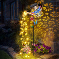 Solar Lights Outdoor Decorative Watering Can with Dragonfly Design