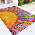 Likiyol Boho Sun Door Mat - Colorful Floral Welcome Mat