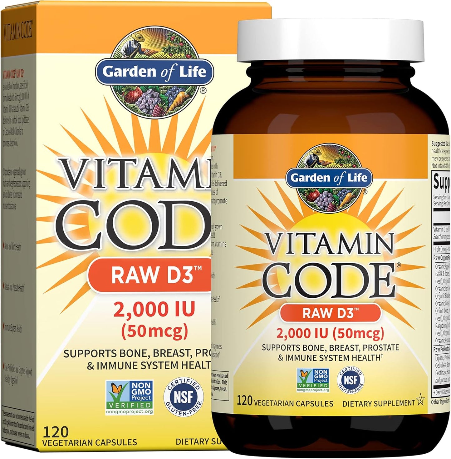 Garden of Life Vitamin Code Raw D3 for Immune & Bone Health