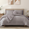 Full Comforter Set - Monbix 7-Piece Cloud Purple Full Bedding Set