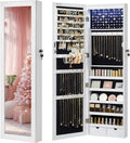 SONGMICS 6 LED Mirror Jewelry Cabinet - Tall Lockable Organizer