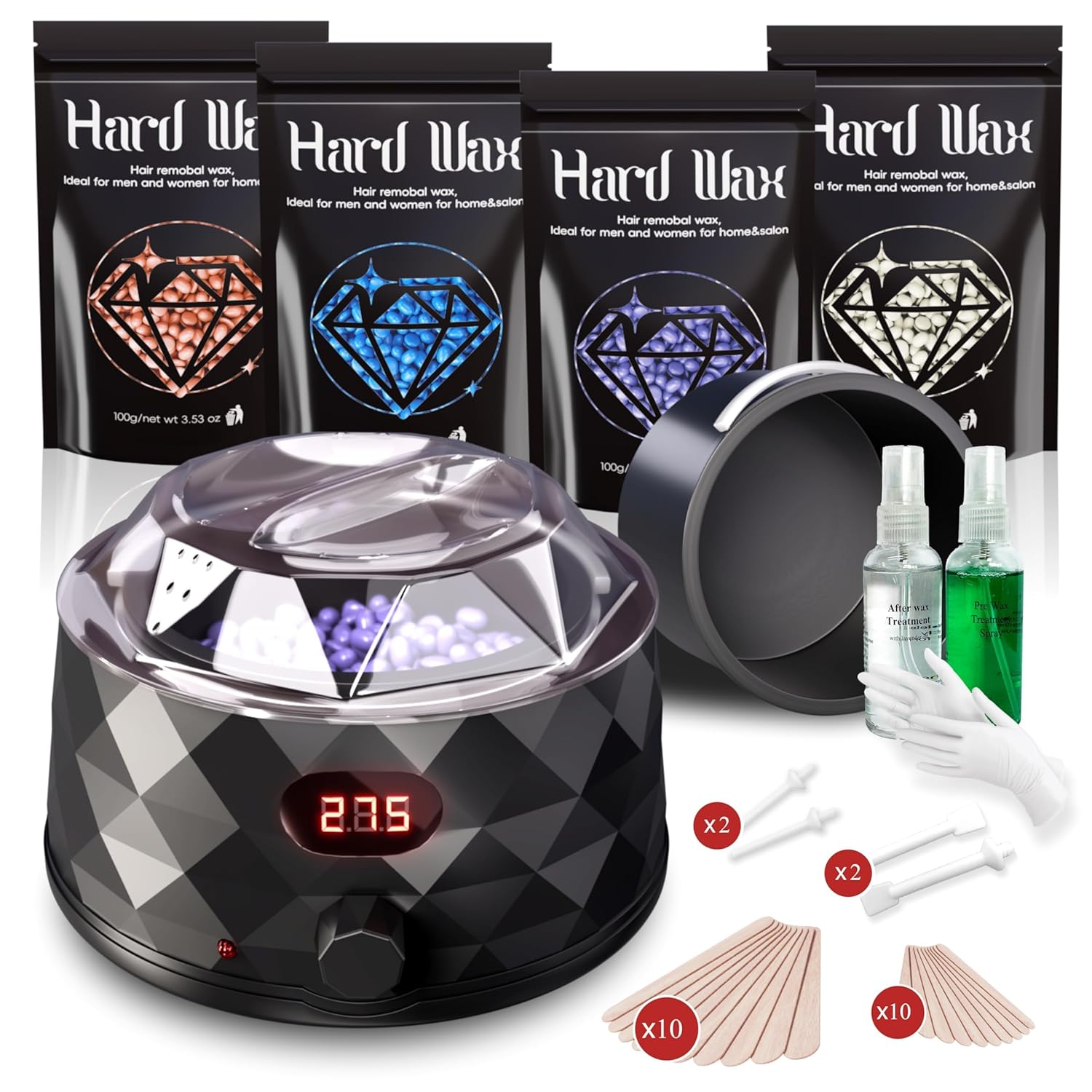All-in-one Waxing Kit for Hair Removal at Home with Beads