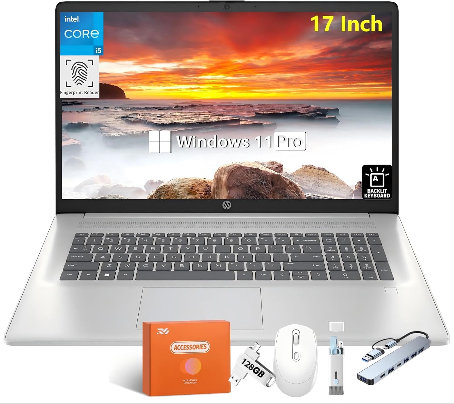 HP High-Performance 17 Business Laptop with 10-Core i5 Processor