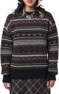 Women Y2K Argyle Pullover Sweater - Vintage Preppy Knit