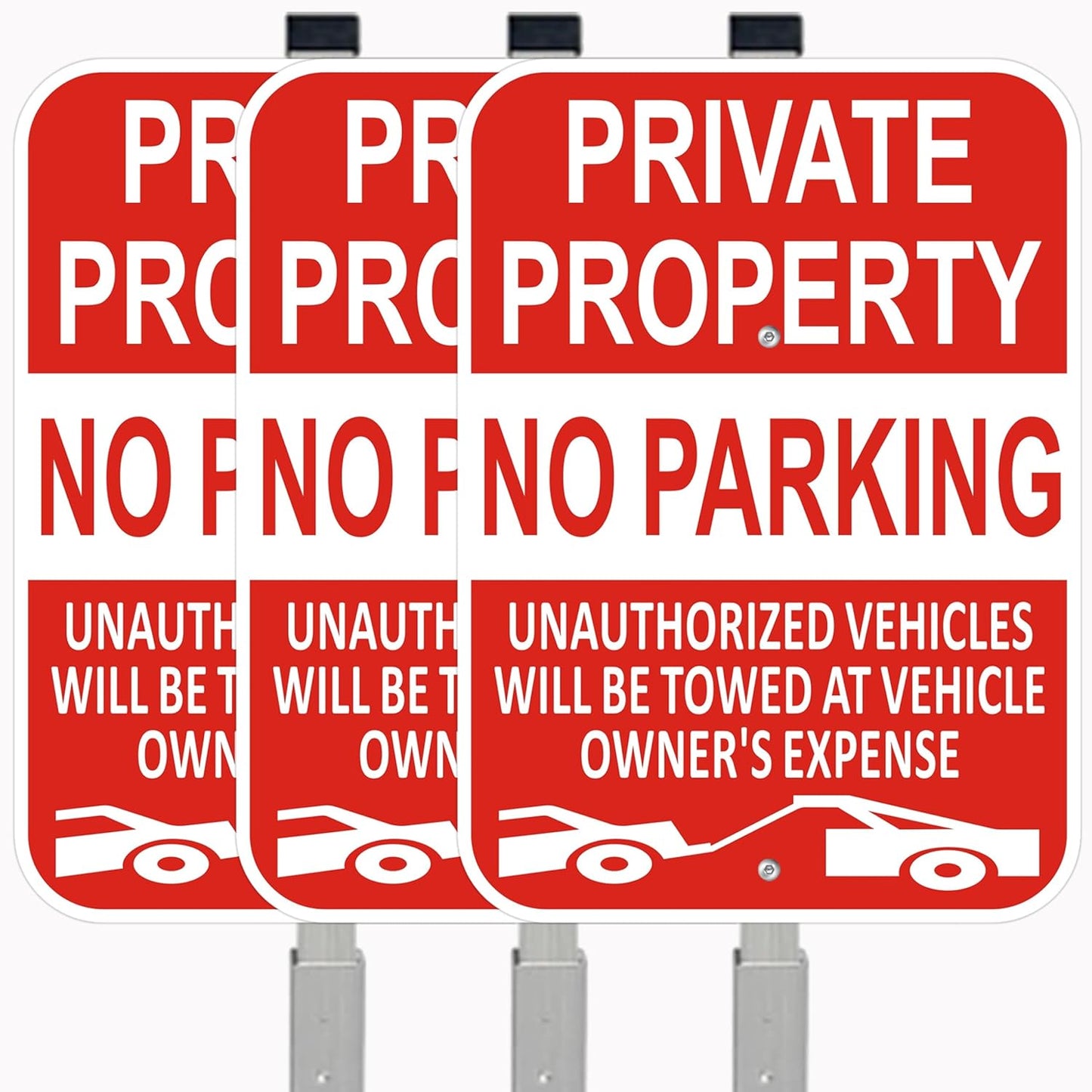 Lxysign Large Private Property No Parking Sign with Stake 36in Tall